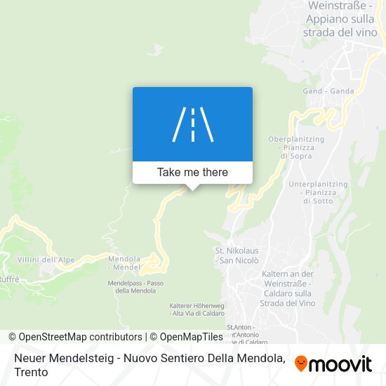 Neuer Mendelsteig - Nuovo Sentiero Della Mendola map