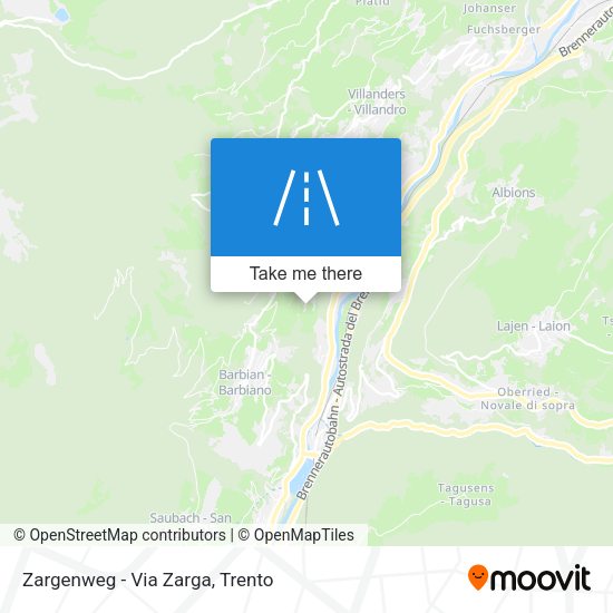Zargenweg - Via Zarga map