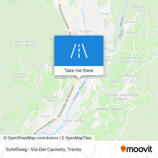 Schilfweg - Via Del Canneto map