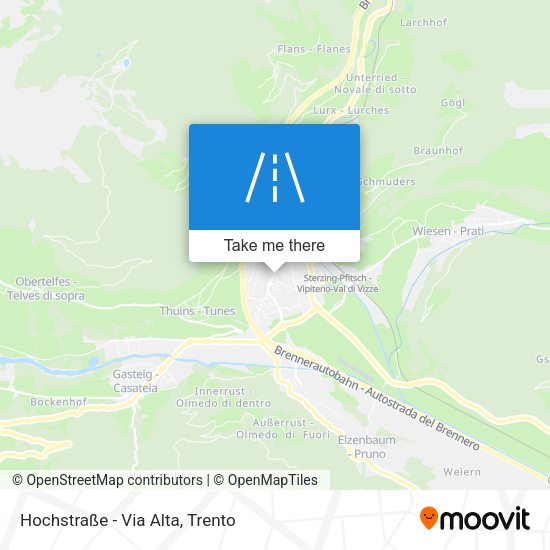 Hochstraße - Via Alta map