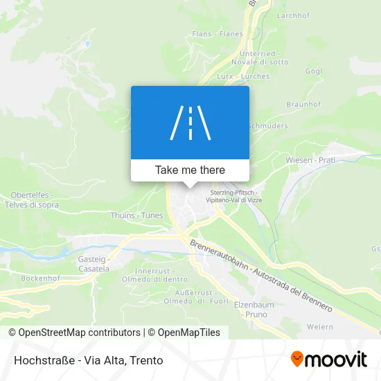 Hochstraße - Via Alta map