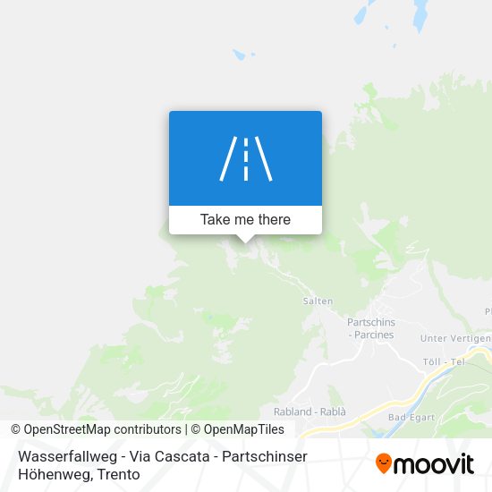 Wasserfallweg - Via Cascata - Partschinser Höhenweg map