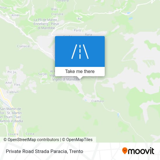 Private Road Strada Paracia map