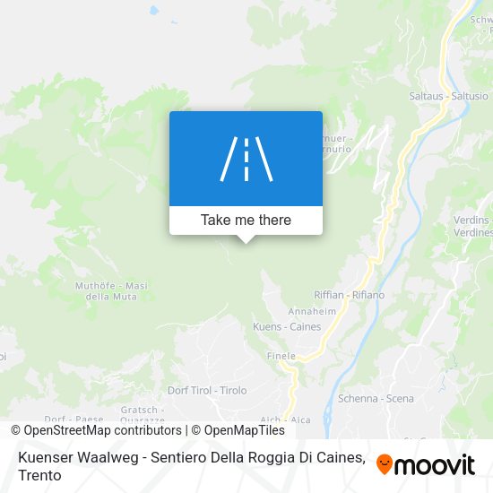 Kuenser Waalweg - Sentiero Della Roggia Di Caines map