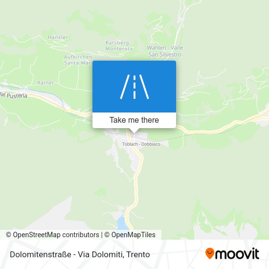 Dolomitenstraße - Via Dolomiti map