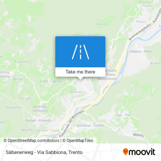 Säbenerweg - Via Sabbiona map