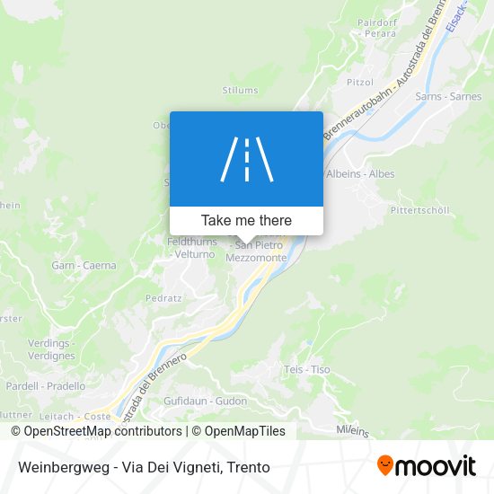 Weinbergweg - Via Dei Vigneti map