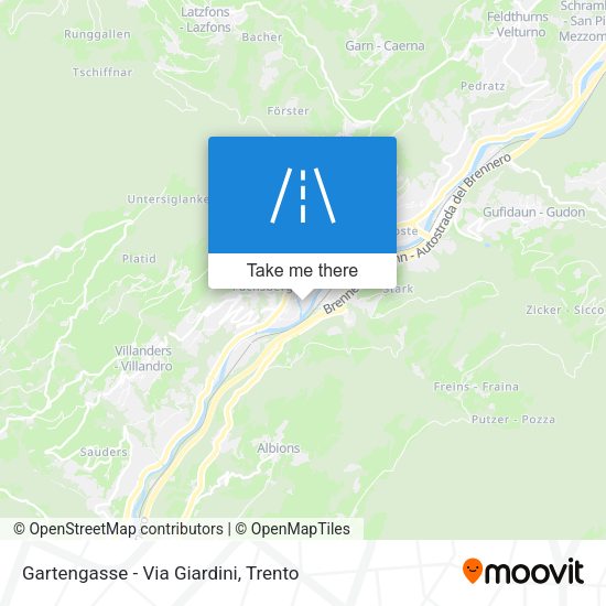 Gartengasse - Via Giardini map