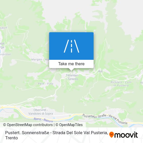 Pustert. Sonnenstraße - Strada Del Sole Val Pusteria map