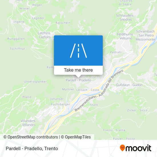 Pardell - Pradello map