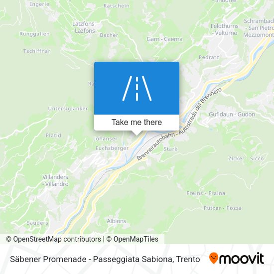 Säbener Promenade - Passeggiata Sabiona map