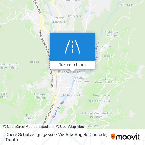 Obere Schutzengelgasse - Via Alta Angelo Custode map