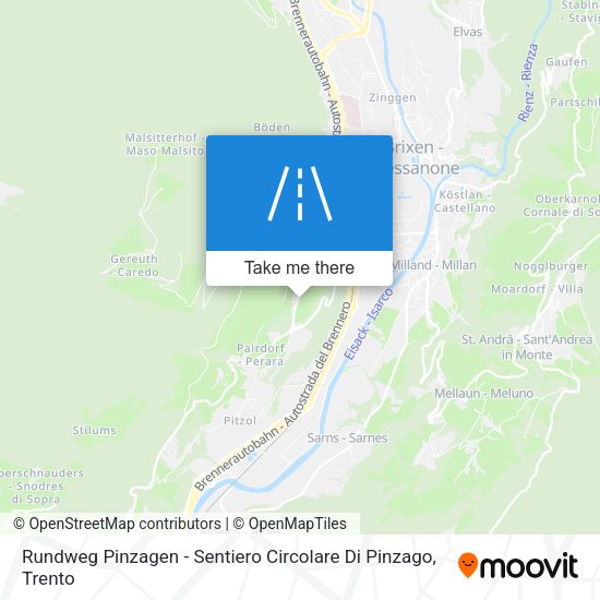 Rundweg Pinzagen - Sentiero Circolare Di Pinzago map