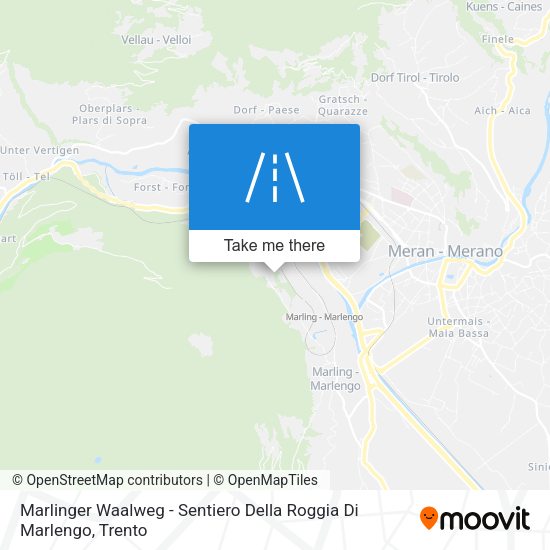 Marlinger Waalweg - Sentiero Della Roggia Di Marlengo map