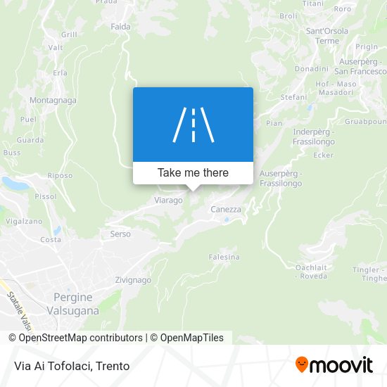 Via Ai Tofolaci map