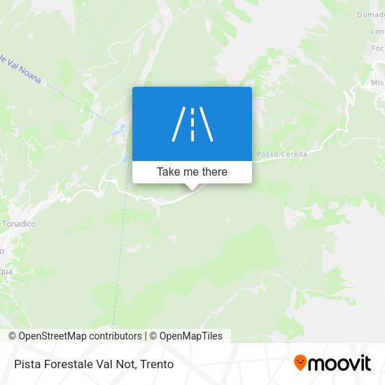 Pista Forestale Val Not map