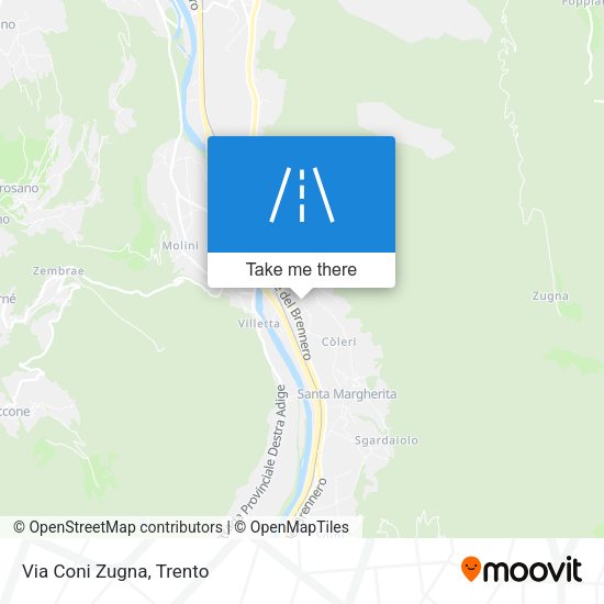 Via Coni Zugna map