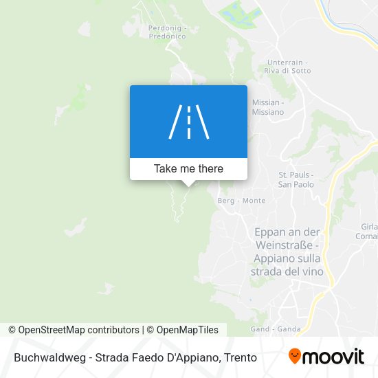 Buchwaldweg - Strada Faedo D'Appiano map