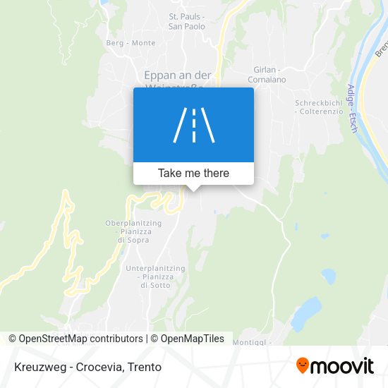 Kreuzweg - Crocevia map