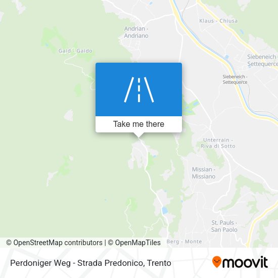 Perdoniger Weg - Strada Predonico map