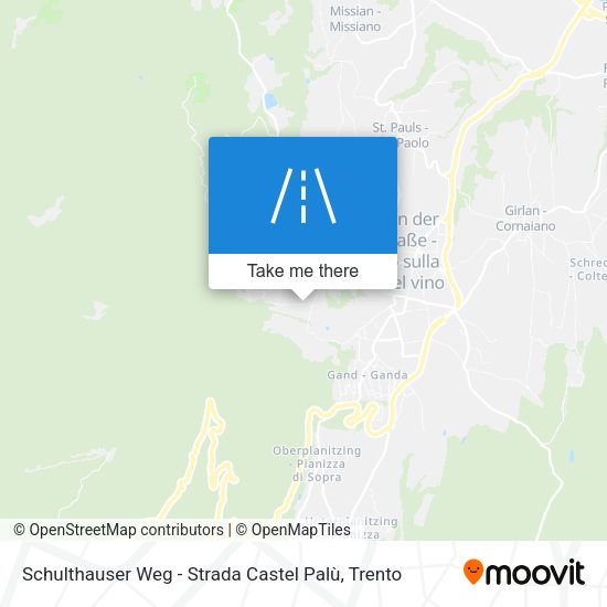 Schulthauser Weg - Strada Castel Palù map