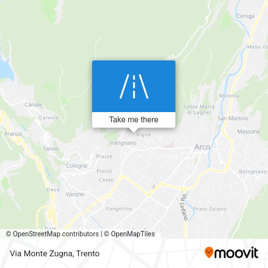 Via Monte Zugna map