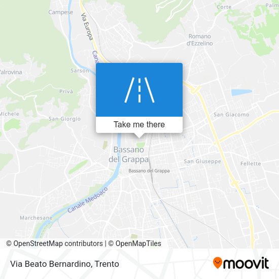 Via Beato Bernardino map