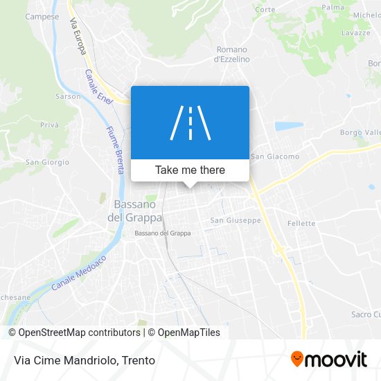 Via Cime Mandriolo map