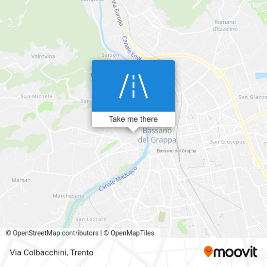Via Colbacchini map