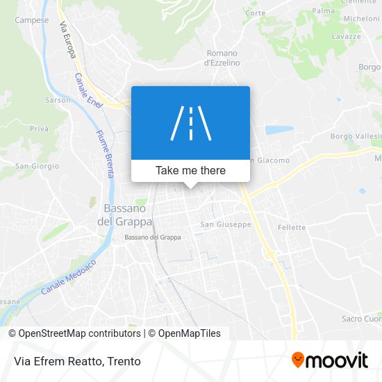 Via Efrem Reatto map