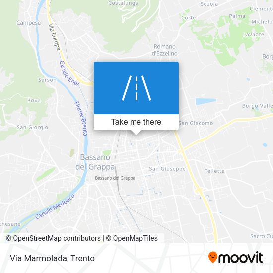 Via Marmolada map