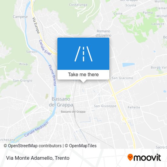 Via Monte Adamello map