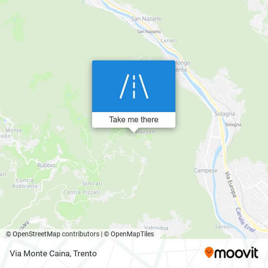 Via Monte Caina map