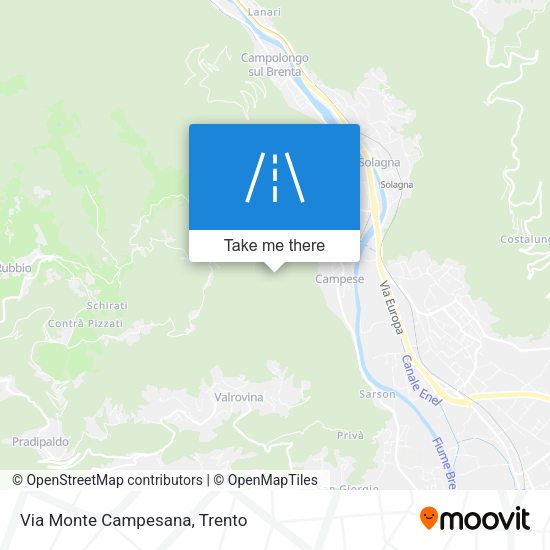 Via Monte Campesana map