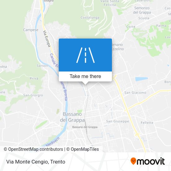 Via Monte Cengio map