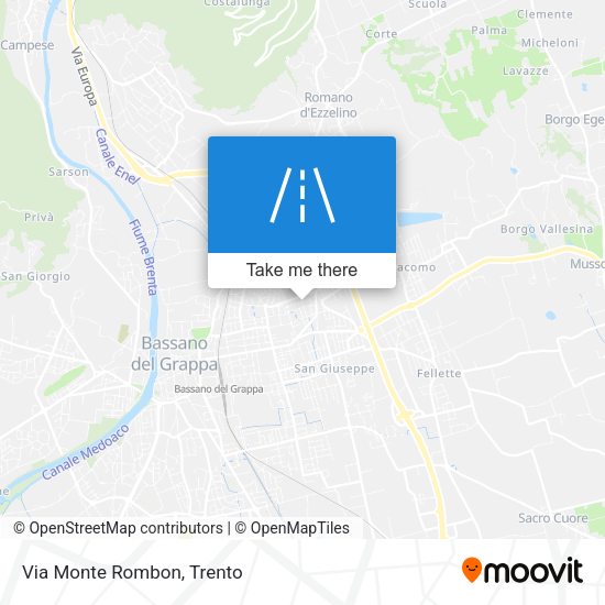 Via Monte Rombon map