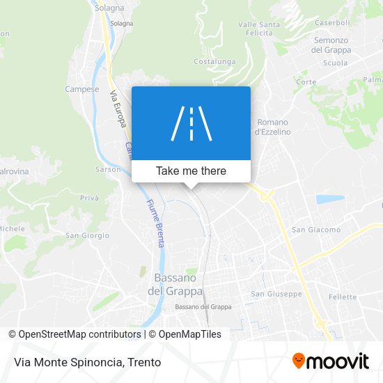 Via Monte Spinoncia map