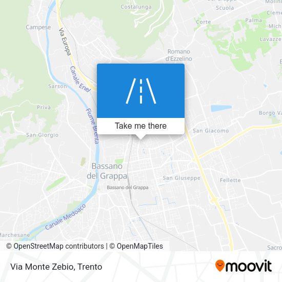 Via Monte Zebio map