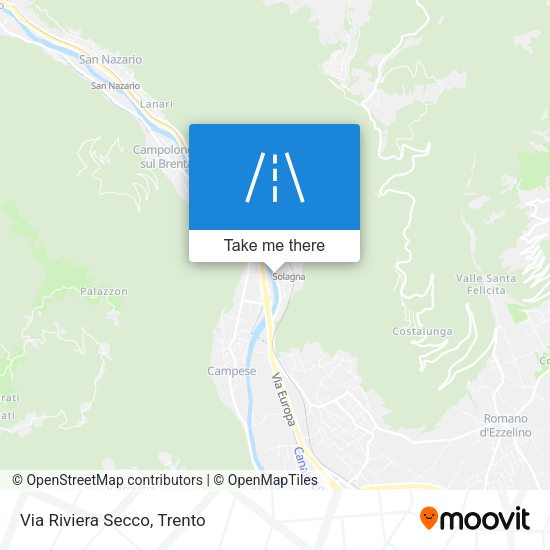Via Riviera Secco map