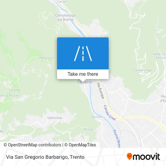 Via San Gregorio Barbarigo map