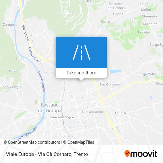 Viale Europa - Via Cà Cornaro map