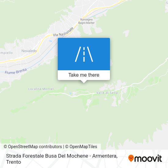 Strada Forestale Busa Del Mochene - Armentera map