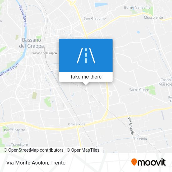 Via Monte Asolon map
