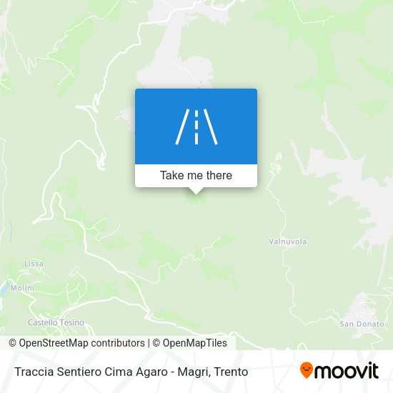 Traccia Sentiero Cima Agaro - Magri map