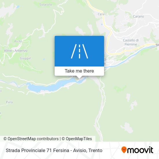 Strada Provinciale 71 Fersina - Avisio map