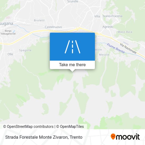 Strada Forestale Monte Zivaron map
