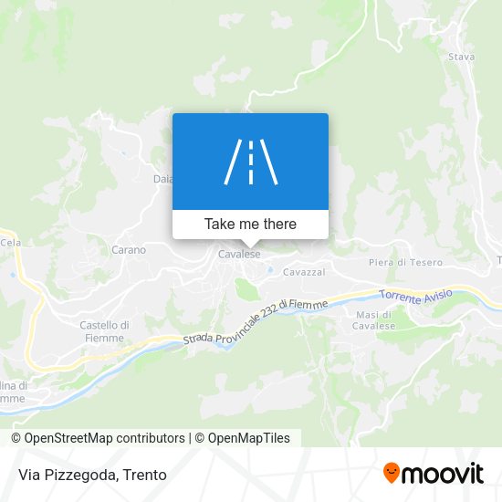Via Pizzegoda map