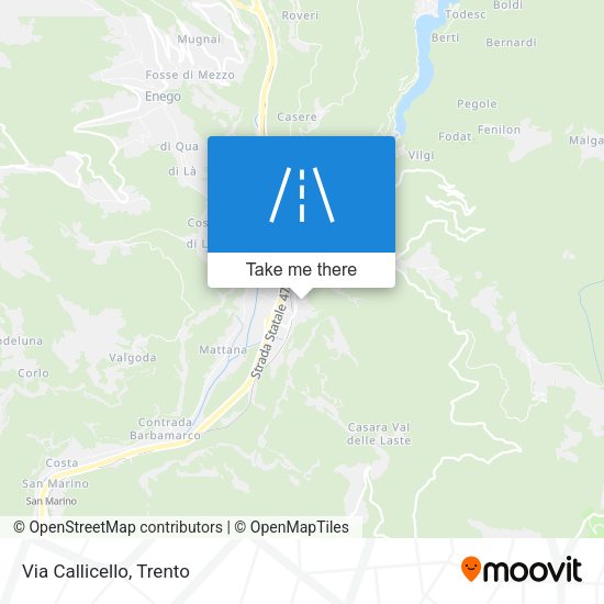 Via Callicello map