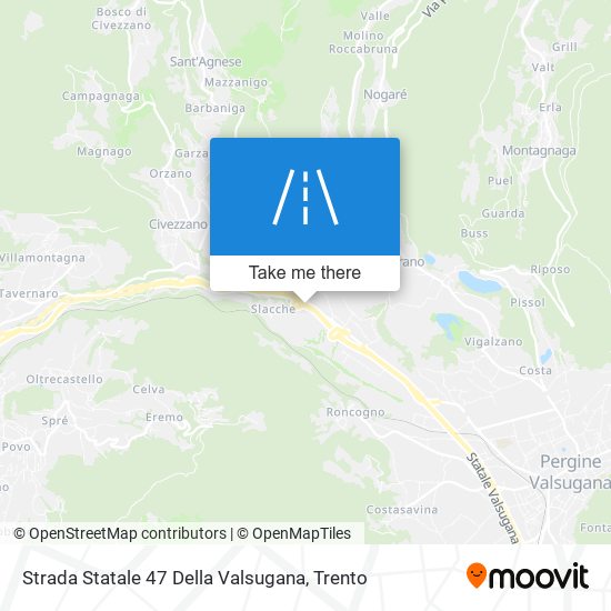 Strada Statale 47 Della Valsugana map