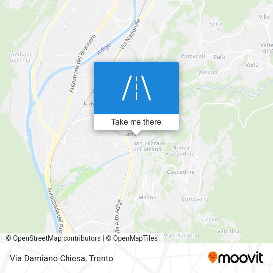 Via Damiano Chiesa map